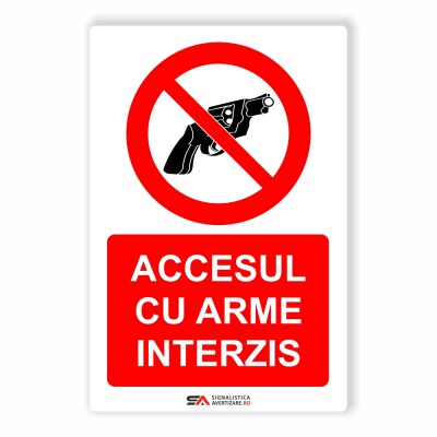Accesul cu arme interzis -indicator de interzicere 1147