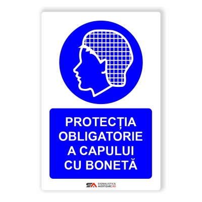 Protectia obligatorie a capului cu boneta - indicator de obligativitate 1284