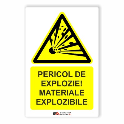 pericol de explozie materiale explozibile - indicator de avertizare 1233
