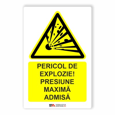 pericol de explozie presiune maxima admisa - indicator de avertizare 1232