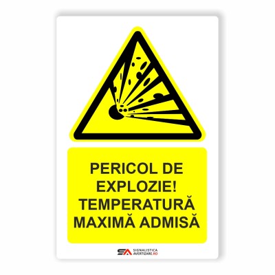 pericol de explozie temperatura maxima admisa - indicator de avertizare 1231