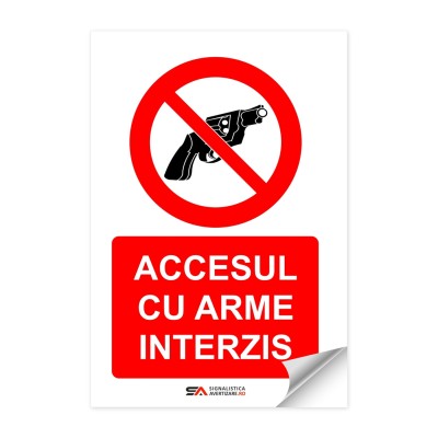 Accesul cu arme interzis – autocolant