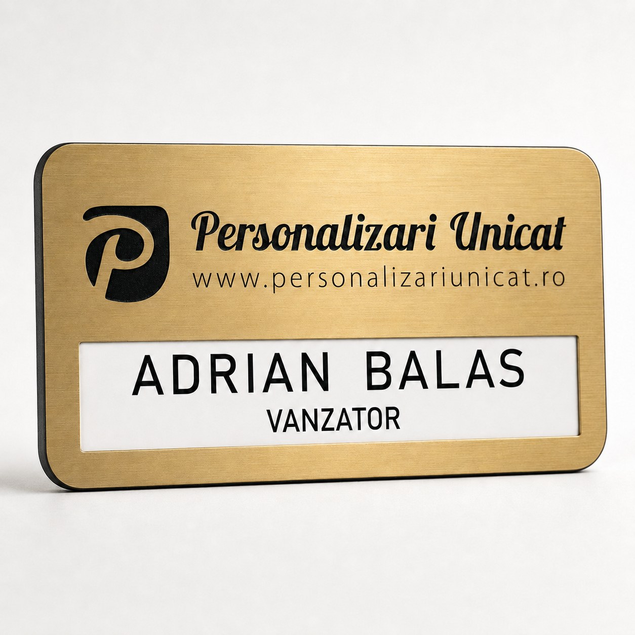 Ecuson Personalizat Gravat laser cu fereastra pentru nume