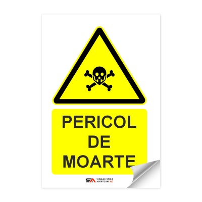 Pericol de moarte – autocolant