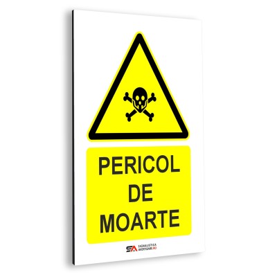 Pericol de moarte – panou aluminiu